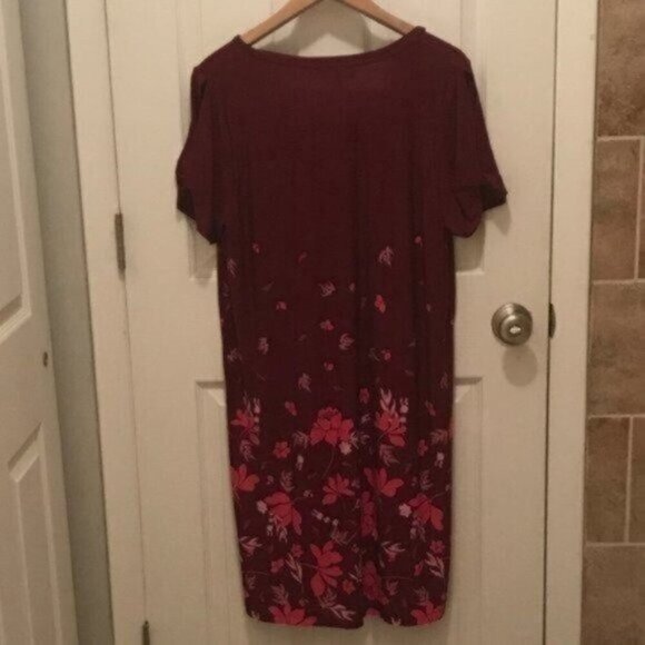NWOT Woman Within Floral V-Neck Dress - Size 14/16 (Medium) - Picture 5 of 9